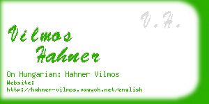 vilmos hahner business card